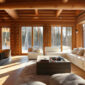 modern log cabin home